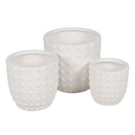 S/3 Maceteros Blanco Fibra de Magnesio 37 X 37 X 35,50 cm