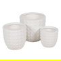 S/3 Maceteros Blanco Fibra de Magnesio 37 X 37 X 35,50 cm