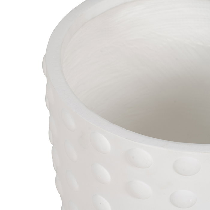 S/3 Maceteros Blanco Fibra de Magnesio 37 X 37 X 35,50 cm