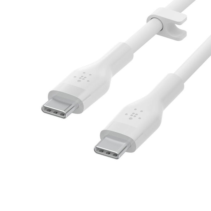 Belkin CAB009bt1MBW2PK Pack de 2 Cables USB-C a USB-C Boost Charge de 1m en Silicona Ultraflexible con Clip Organizador, Blanco y Negro Belkin CAB009bt1MBW2PK Pack de 2 Cables USB-C a USB-C Boost Charge de 1m en Silicona Ultraflexible con Clip Organizador, Blanco y Negro