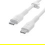 Belkin CAB009bt1MBW2PK Pack de 2 Cables USB-C a USB-C Boost Charge de 1m en Silicona Ultraflexible con Clip Organizador, Blanco y Negro