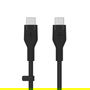 Belkin CAB009bt1MBW2PK Pack de 2 Cables USB-C a USB-C Boost Charge de 1m en Silicona Ultraflexible con Clip Organizador, Blanco y Negro