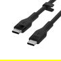 Belkin CAB009bt1MBW2PK Pack de 2 Cables USB-C a USB-C Boost Charge de 1m en Silicona Ultraflexible con Clip Organizador, Blanco y Negro