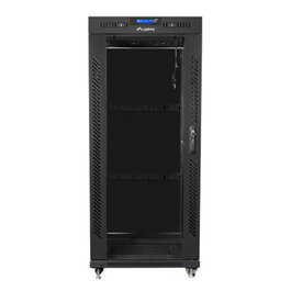 Armario rack 19" autÓnomo 22u/800x1000 lcd con puerta cristal negro lanberg (flat pack)