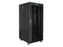 Lanberg FF01-8822-12BL Armario Rack Autónomo 22U de 19", Cerrado, Negro, 800 kg de Capacidad, con Puerta de Cristal y Ventiladores (Flat Pack)