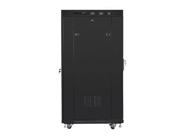 Lanberg FF01-8822-12BL Armario Rack Autónomo 22U de 19", Cerrado, Negro, 800 kg de Capacidad, con Puerta de Cristal y Ventiladores (Flat Pack)