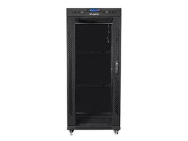 Lanberg FF01-8822-12BL Armario Rack Autónomo 22U de 19", Cerrado, Negro, 800 kg de Capacidad, con Puerta de Cristal y Ventiladores (Flat Pack)