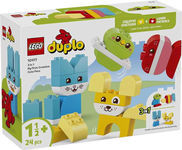 Lego Duplo Juego de Construcción 3 en 1 Simpáticas Mascotas Creativas, a Partir de 18 Meses