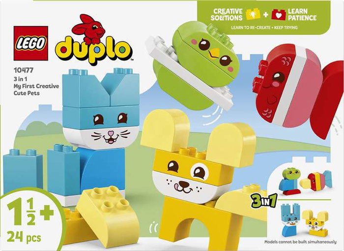 Lego Duplo Juego de Construcción 3 en 1 Simpáticas Mascotas Creativas, a Partir de 18 Meses