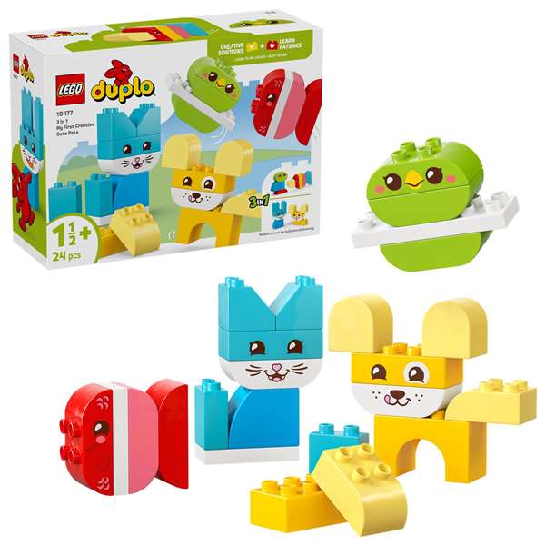 Lego Duplo Juego de Construcción 3 en 1 Simpáticas Mascotas Creativas, a Partir de 18 Meses