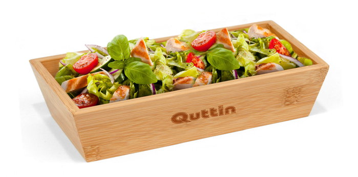 Quttin Bol de Bambú para Ensalada, Fruta o Decoración (12 Unidades)平衡