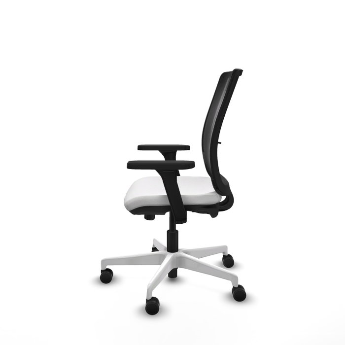 PIQUERAS Y CRESPO Silla de oficina Haches con mecanismo Sincro/Traslack, Blanco y Negro