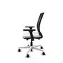 PIQUERAS Y CRESPO Silla de oficina Haches con mecanismo Sincro/Traslack, Blanco y Negro