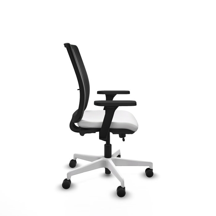 PIQUERAS Y CRESPO Silla de oficina Haches con mecanismo Sincro/Traslack, Blanco y Negro