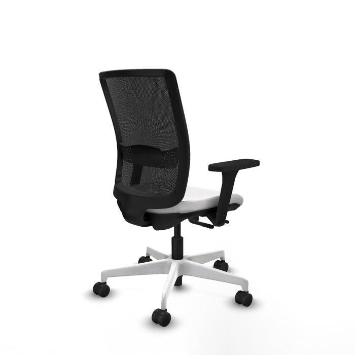 PIQUERAS Y CRESPO Silla de oficina Haches con mecanismo Sincro/Traslack, Blanco y Negro