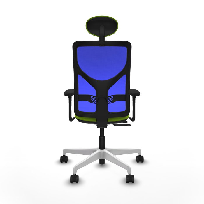 PIQUERAS Y CRESPO Silla de oficina Motilla con mecanismo Sincro/Traslack, Pistacho y Azul