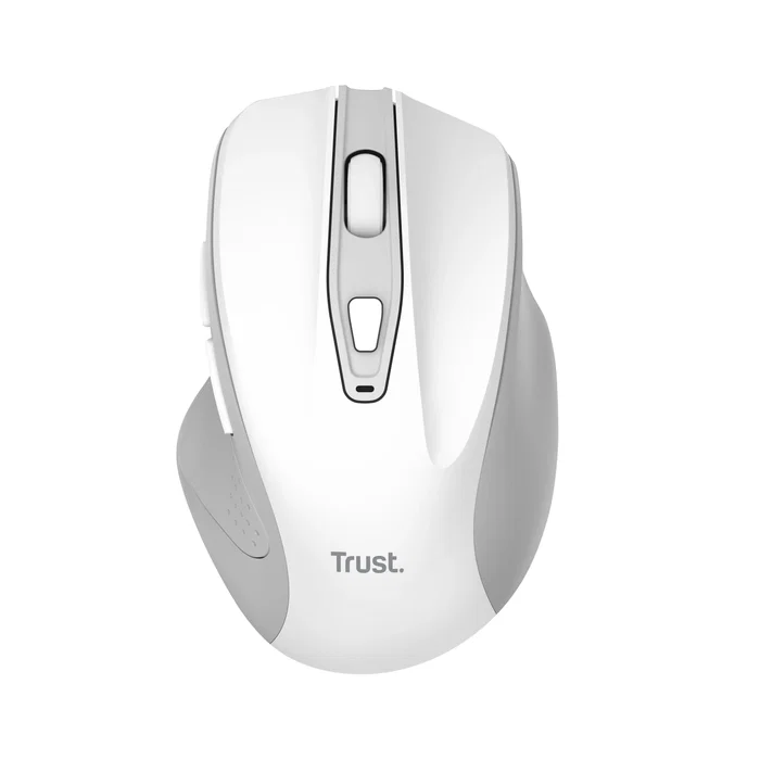 Trust Nito Ratón Óptico Inalámbrico RF Blanco para Mano Derecha - Silencioso, DPI Ajustable hasta 2200, Alcance 10m, 5 Botones, Compatible con Windows/macOS/ChromeOS