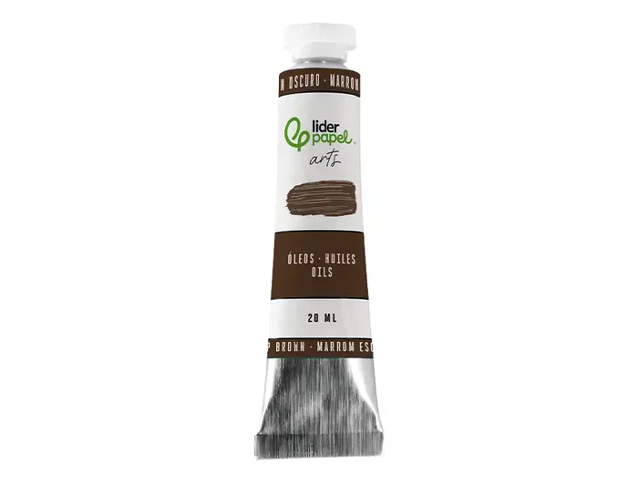 Liderpapel Pintura al Óleo Tubo de Aluminio 20 ml Marrón Oscuro