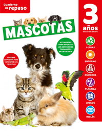 SALDAÑA Cuaderno de Repaso Temático Luminiscente 3 Años Mascotas