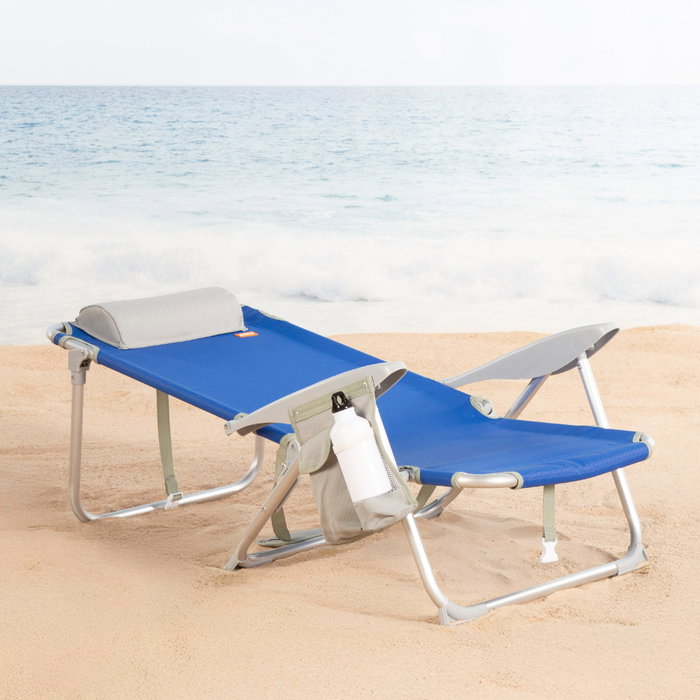 AKTIVE Pack de 2 sillas plegables de playa con asiento textil AKTIVE Pack de 2 sillas plegables de playa con asiento textil