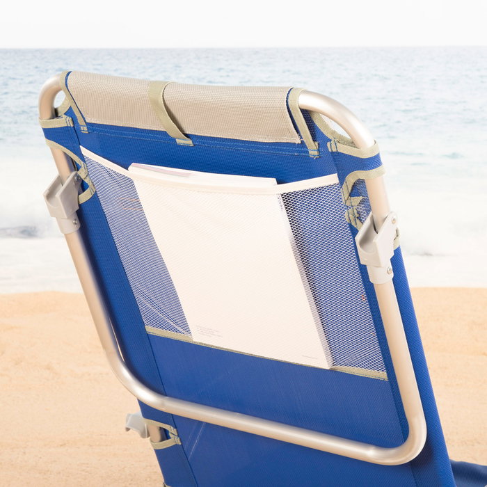 AKTIVE Pack de 2 sillas plegables de playa con asiento textil AKTIVE Pack de 2 sillas plegables de playa con asiento textil