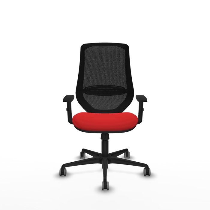 PIQUERAS Y CRESPO Silla de oficina Mardos con mecanismo Sincro, Rojo y Negro