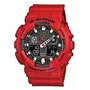 Casio GA100B4AER Reloj de Cuarzo para Hombre, Brazalete Rojo de Resina, Dial Negro Digital, Resistente al Agua 20 ATM