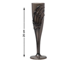 Atosa Copa Decorativa Negra con Mano Esquelética de 20 cm para Halloween