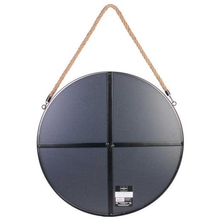 Home Deco Factory Espejo con Asa y Cuerda Natural Diámetro 50 cm
