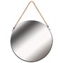 Home Deco Factory Espejo con Asa y Cuerda Natural Diámetro 50 cm