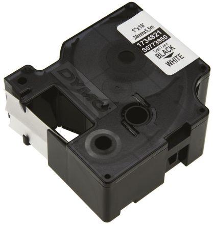 Dymo RHINO Cinta ID1-24 Negro sobre Blanco Autolaminado 24mm x 5,5m