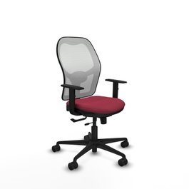 PIQUERAS Y CRESPO Silla de oficina Jorquera Sincro/Traslack Granate y Blanco