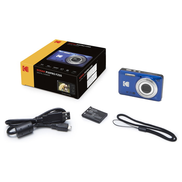 Kodak PIXPRO Friendly Zoom FZ55 Cámara Digital Compacta 16 MP, CMOS, Zoom Óptico 5x, Full HD, Pantalla LCD 2.7" - Azul