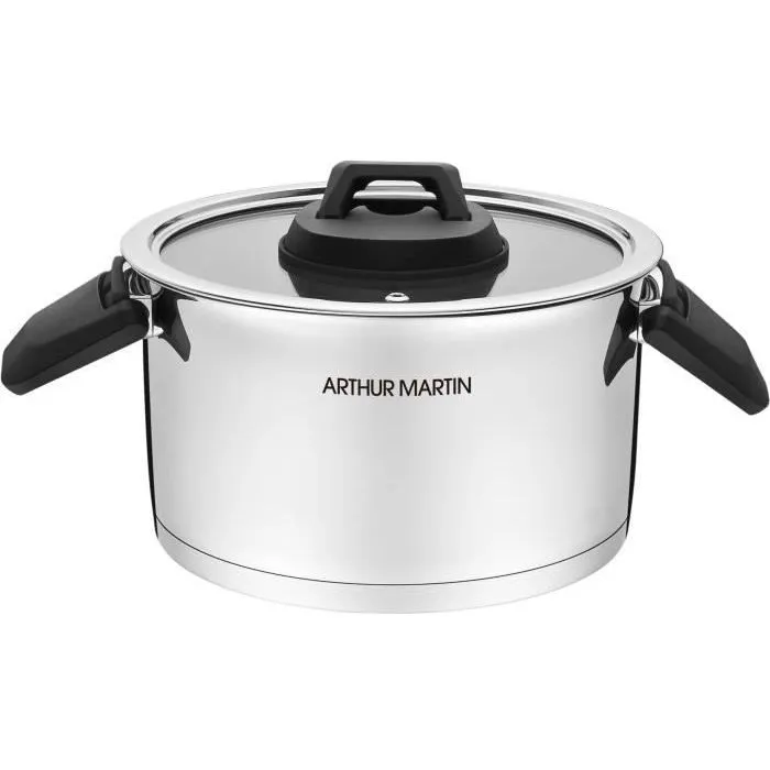 Arthur Martin Juego de 3 ollas con asas plegables - AM6321