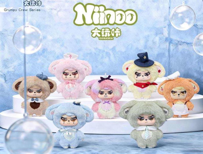 Niinno Grumpy Crew Blind Box Peluche Sorpresa 14x9x20cm Coleccionable 7 Colores