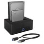 ICY BOX IB-1232CL-U3 Docking Station USB 3.0 para 2 Unidades SSD/HDD SATA de 2.5 o 3.5 Pulgadas, Compatible con UASP, Hot-Swap, Color Negro