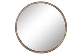 DKD Home Decor Espejo de Pared Mango y Cristal Natural 60x60 cm