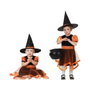 Disfraz Bruja Bebé Naranja para Halloween con Sombrero y Tul 12-24 Meses