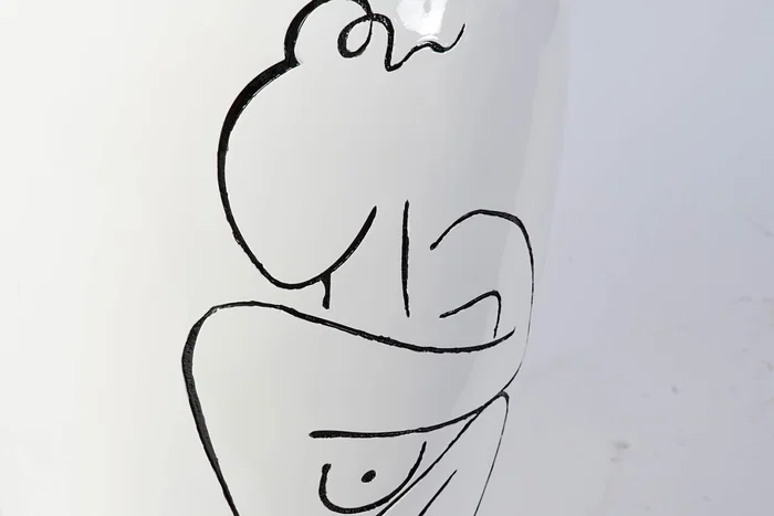 DKD Home Decor Jarrón Moderno Blanco 34 x 34 x 73.5 cm Resina Mujer Abstracto DKD Home Decor Jarrón Moderno Blanco 34 x 34 x 73.5 cm Resina Mujer Abstracto