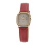 Tetra Reloj 125-R con correa de cuero roja y caja dorada
