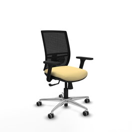 PIQUERAS Y CRESPO Silla de oficina Yunquera con mecanismo Sincro, Crema y Negro