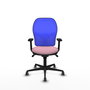 PIQUERAS Y CRESPO Silla de oficina Jorquera con mecanismo Sincro, Tela Rosa y Malla Azul