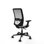 Silla de oficina Zulema con mecanismo Sincro tapizada con Tela color Blanco. Equipada con lumbar 1D, Brazos 2D y Ruedas 65mm nailon