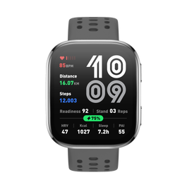 AMAZFIT Bip 6 Smartwatch Reloj Inteligente 46 mm, Pantalla AMOLED 5 cm, GPS, Monitor Cardíaca y Oxígeno, 14 Días Batería, Color Carbón, Amazfit OS