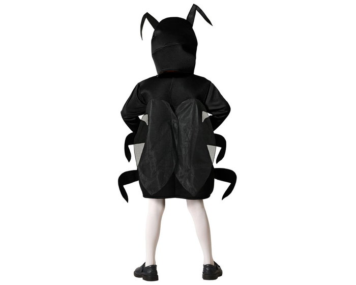 Atosa Disfraz infantil de cucaracha negra con alas, patas y capucha