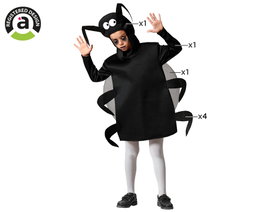 Atosa Disfraz infantil de cucaracha negra con alas, patas y capucha