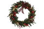 DKD Home Decor Corona LED de PVC con 50 LEDs Verde y Rojo