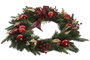DKD Home Decor Corona LED de PVC con 50 LEDs Verde y Rojo