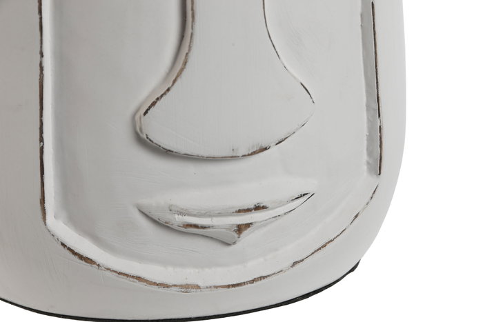 DKD Home Decor Jarrón Moderno Blanco Mango Cara 15 x 30 x 15 cm