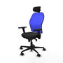 PIQUERAS Y CRESPO Silla de oficina Jorquera con mecanismo Sincro, Negro y Azul